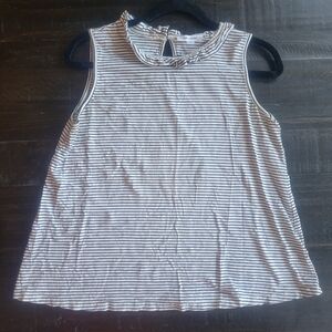Mittoshop Black and White Striped Tank Top